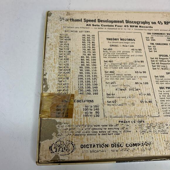 DDC Dictation Disc Set 52 45 RPM Records Shorthand Homework Practice - Picture 7 of 8